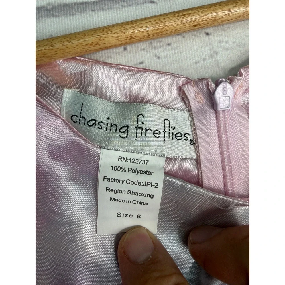 Chasing Fireflies Girls Fairy Princess Costume Dress Pink Blue Watercolor Size 8